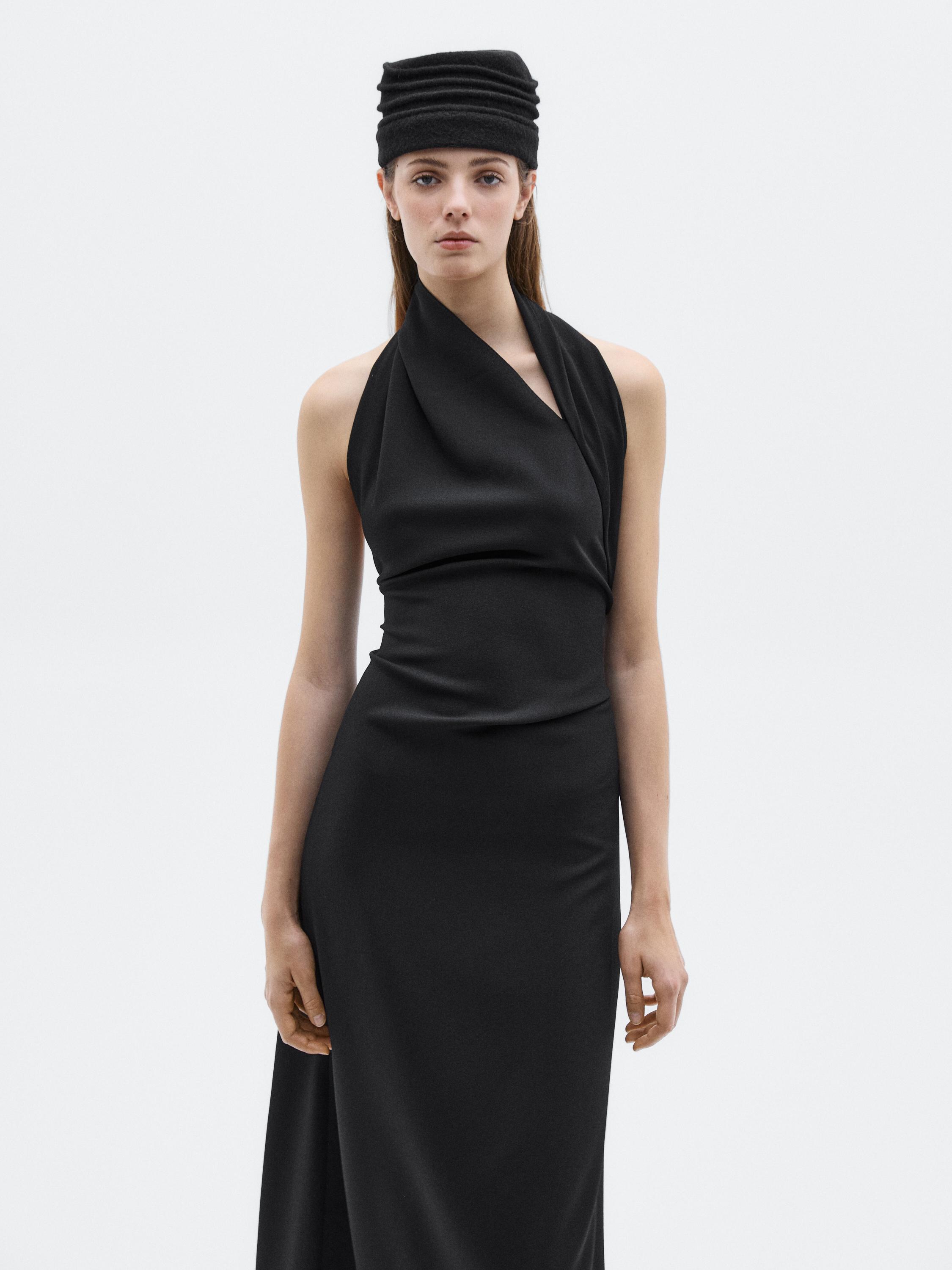 Long halter dress with back detail - LIMITED